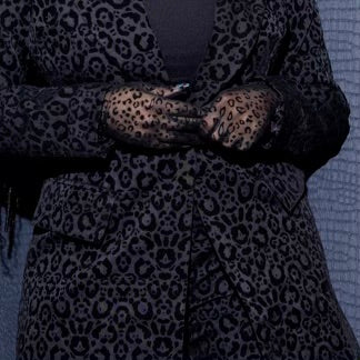 BLACK LEOPARD SHEER GLOVES (Pre Order)