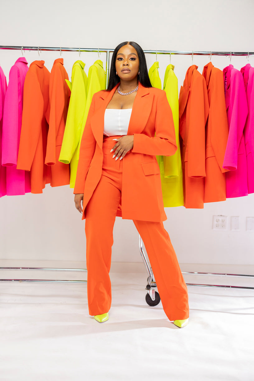 HOT ORANGE POWER SUIT (Ready to Ship)