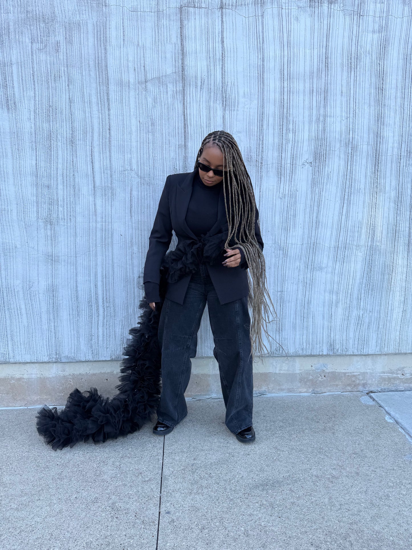 Black Tulle Floor-Length Couture Women’s Suit (Pre-Order)