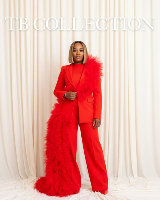 The Audacity Suit In Scarlet Floor Length (Pre-Order)